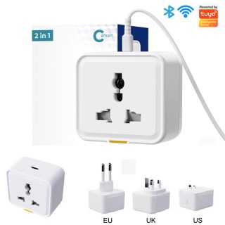 Tuya WiFi Smart Socket – Dual Control Smart Plug (EU Standard)