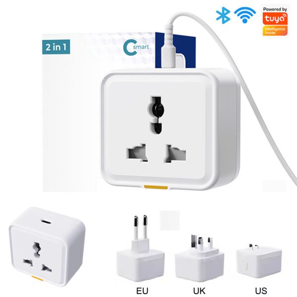 Tuya WiFi Smart Socket – Dual Control Smart Plug (EU Standard)