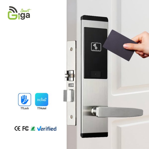 Giga Smart Steel Mortise Hotel Door Lock – Fingerprint, Keypad, RFID (Handle Mortise Lock)- H1