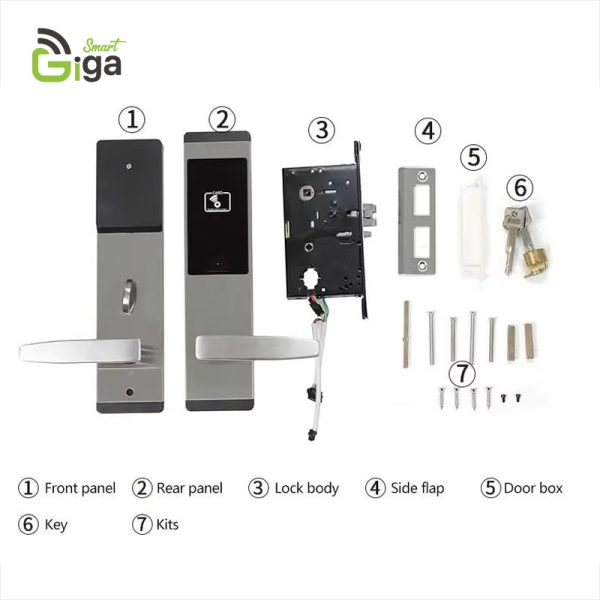 Giga Smart Steel Mortise Hotel Door Lock – Fingerprint, Keypad, RFID (Handle Mortise Lock)- H1 - Image 4
