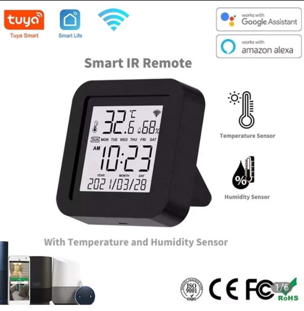 Tuya Smart WiFi Universal IR Remote Controller with Temperature Humidity Sensor – Mini Smart Hub - Image 2