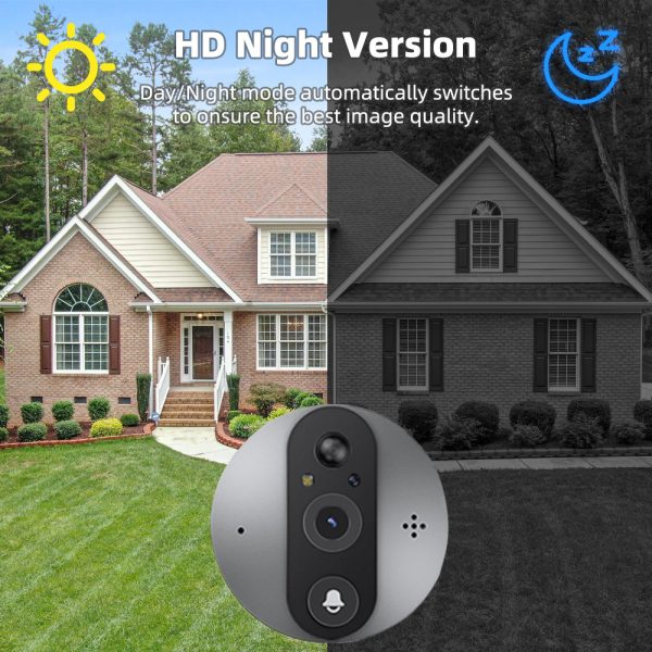 WiFi Door Bell Eye Mini Peephole Doorbell Camera Digital Viewer with Monitor - Image 6