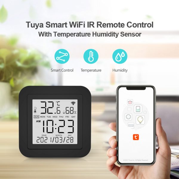 Tuya Smart WiFi Universal IR Remote Controller with Temperature Humidity Sensor – Mini Smart Hub - Image 3
