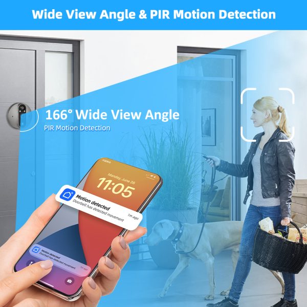 WiFi Door Bell Eye Mini Peephole Doorbell Camera Digital Viewer with Monitor - Image 4