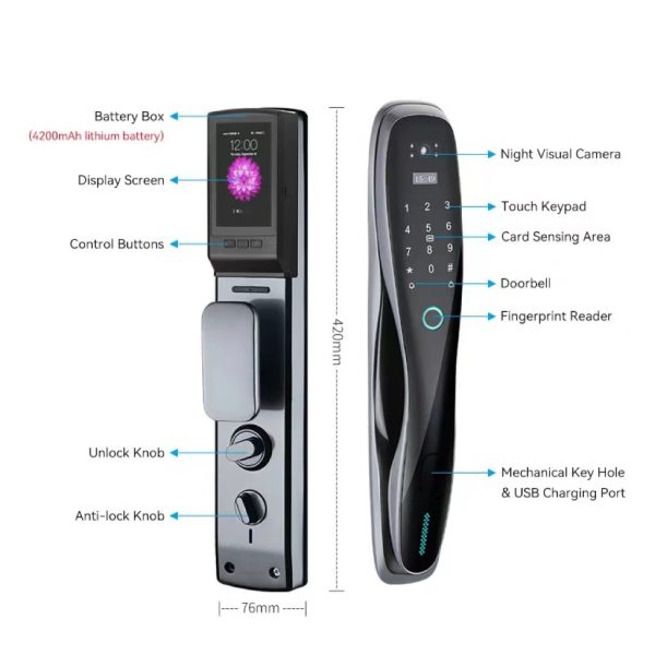 Smart K2pro Fingerprint Smart DOOR Lock - Image 6