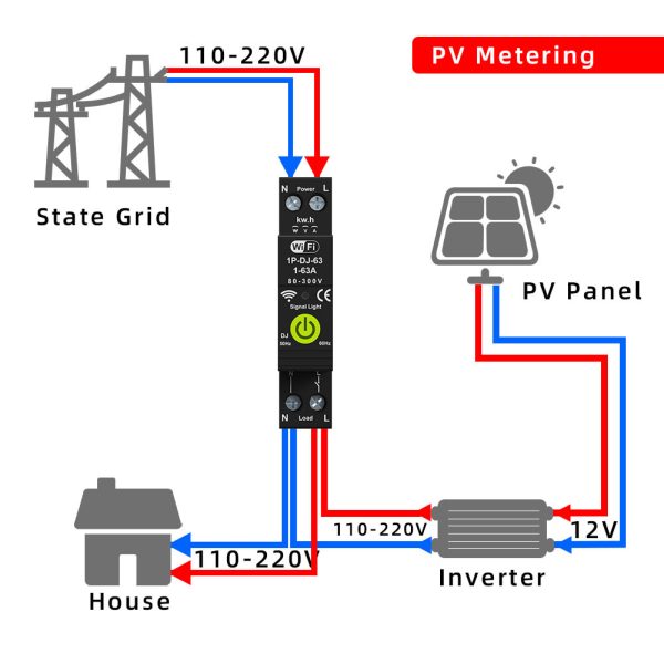WIFI Smart circuit breaker Electricity Power kWh Meter Mini Remote Control Voltage smart home breaker 63A 1P+N /DJ - Image 6