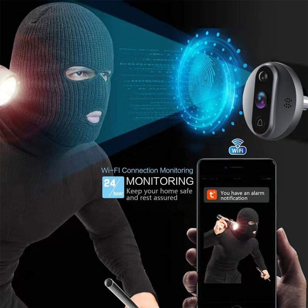 WiFi Door Bell Eye Mini Peephole Doorbell Camera Digital Viewer with Monitor - Image 5