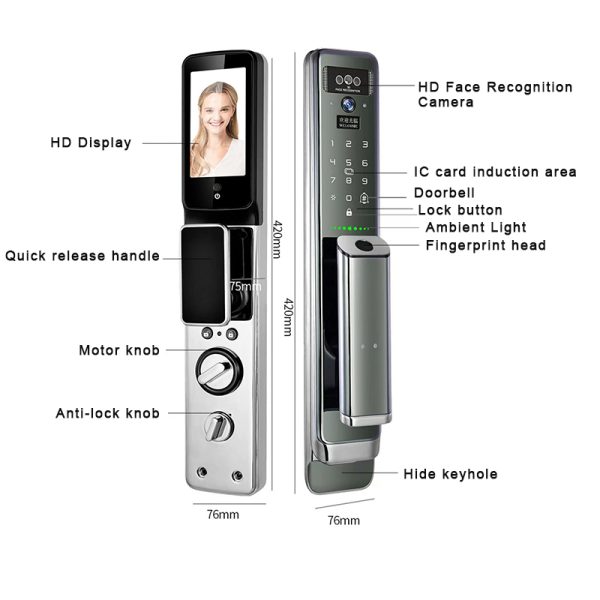 GigaSmart X9 Pro 3D Face Video Intercom Smart Door Lock - Image 4