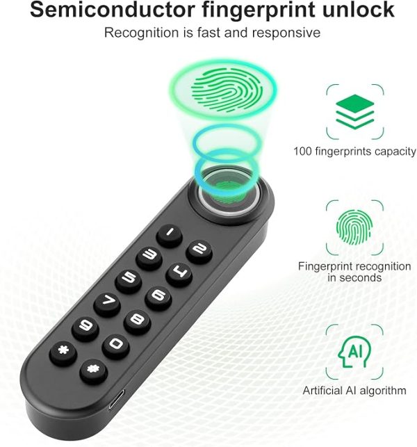 Fingerprint Cabinet Lock, Smart Electronic Cabinet Locks, Combination Password Drawer Lock with USBKEY Suitable for Office Cabinet D2pro