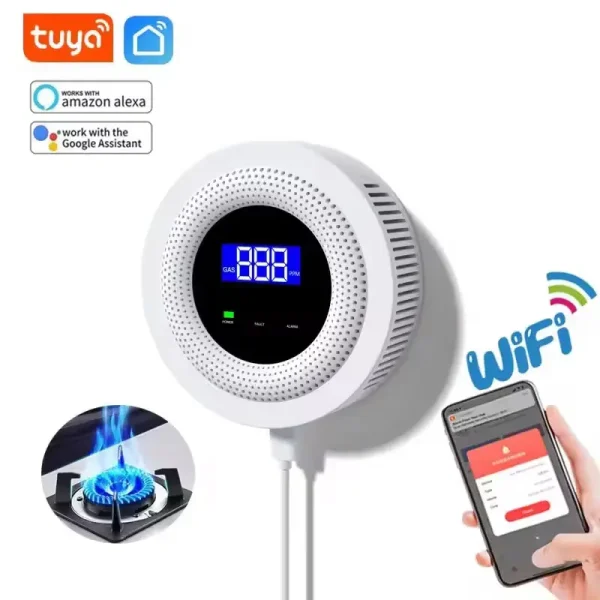 Smart LPG Gas Alarm Detector Leakage Sensor WIFI Temperature Detectors