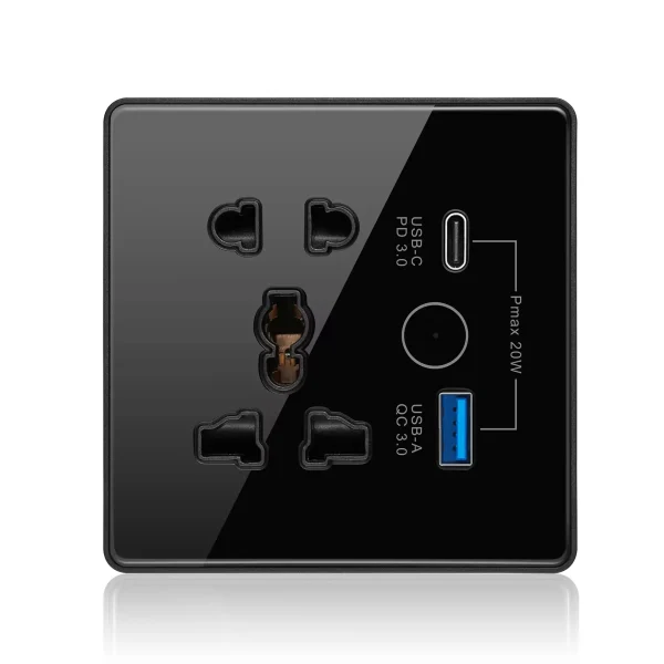 Smart 5 pin USB-A, USB-C touch Socket - Image 3